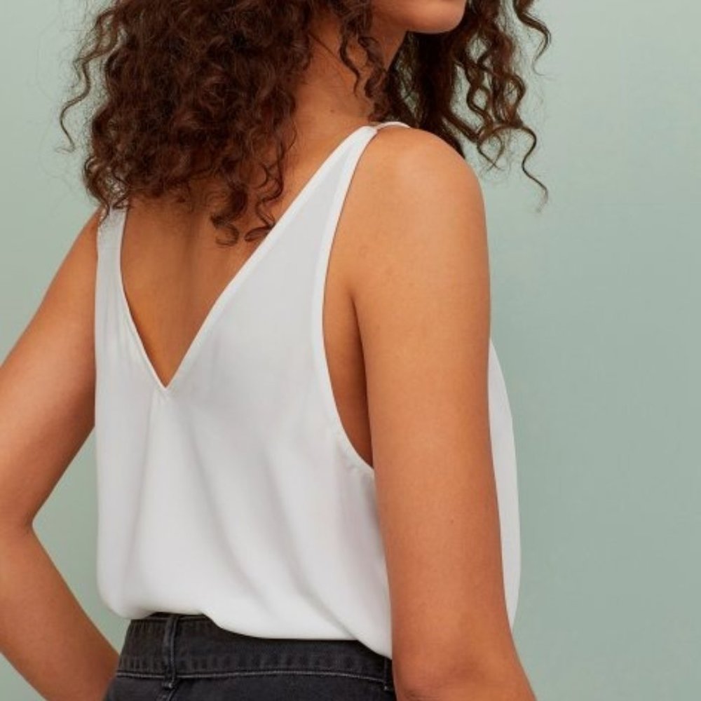 H&M V-neck Camisole Top White